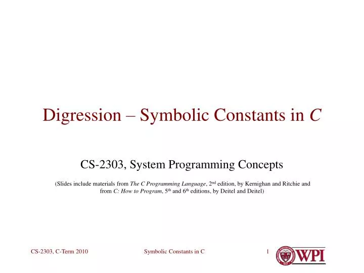 digression symbolic constants in c