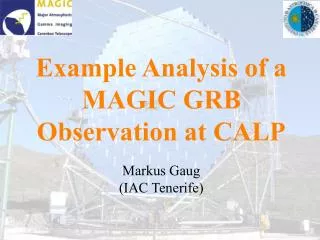 Example Analysis of a MAGIC GRB Observation at CALP