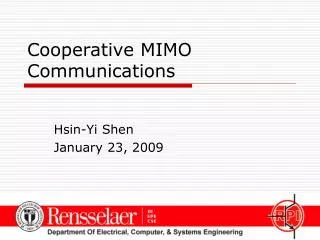 Cooperative MIMO Communications