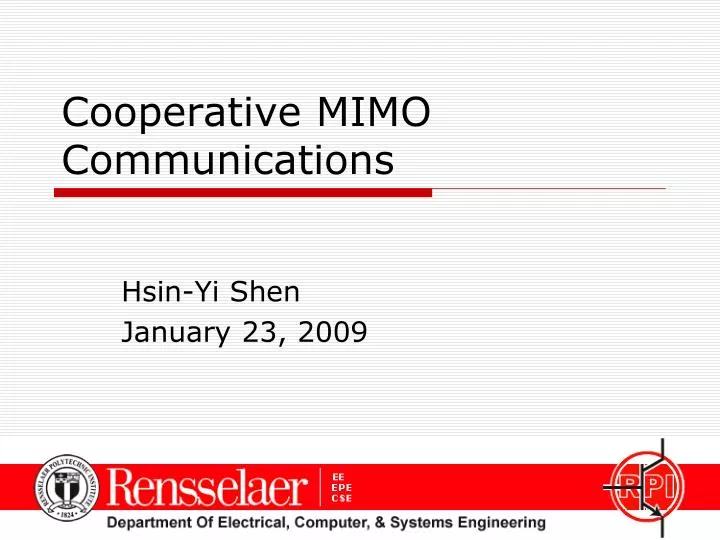cooperative mimo communications