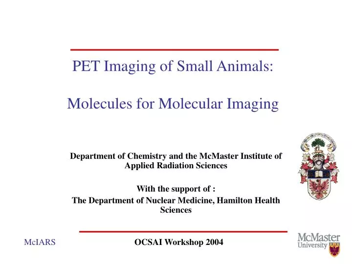 pet imaging of small animals molecules for molecular imaging
