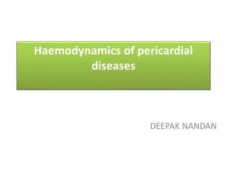 Haemodynamics of pericardial diseases