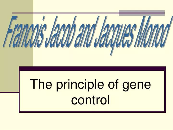 the principle of gene control
