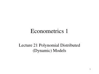 Econometrics 1