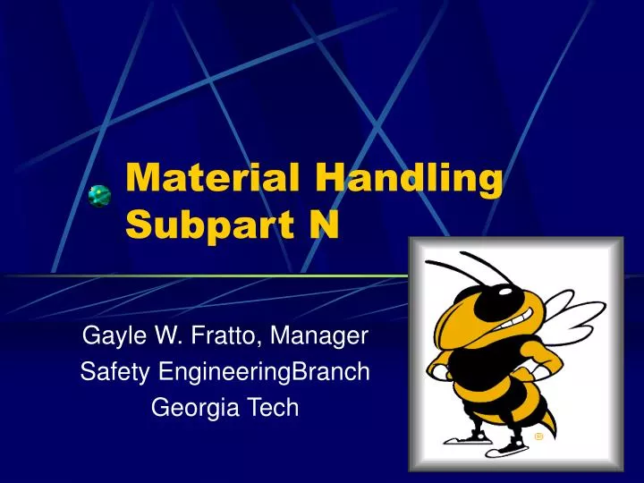 material handling subpart n