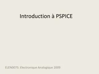 Introduction à PSPICE