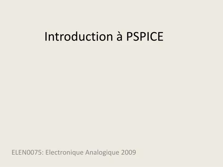 introduction pspice