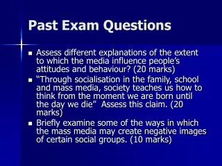 Past Exam Questions