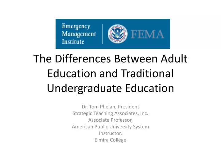 the differences between adult education and traditional undergraduate education