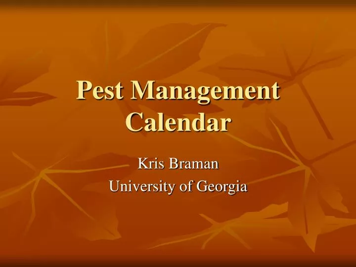 pest management calendar