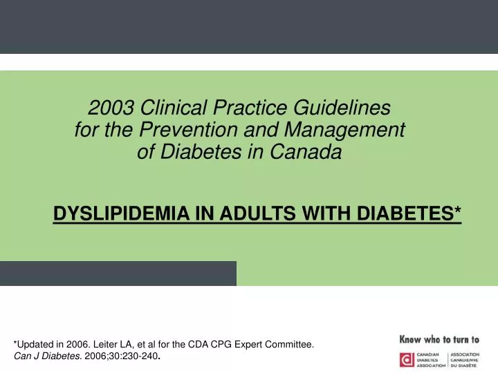 dyslipidemia in adults with diabetes