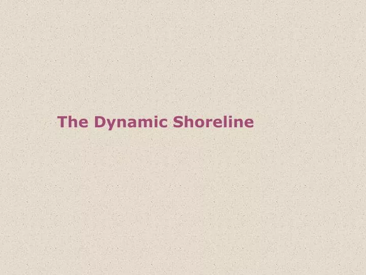 the dynamic shoreline