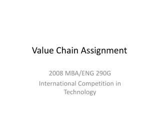 Value Chain Assignment