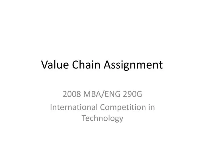 value chain assignment