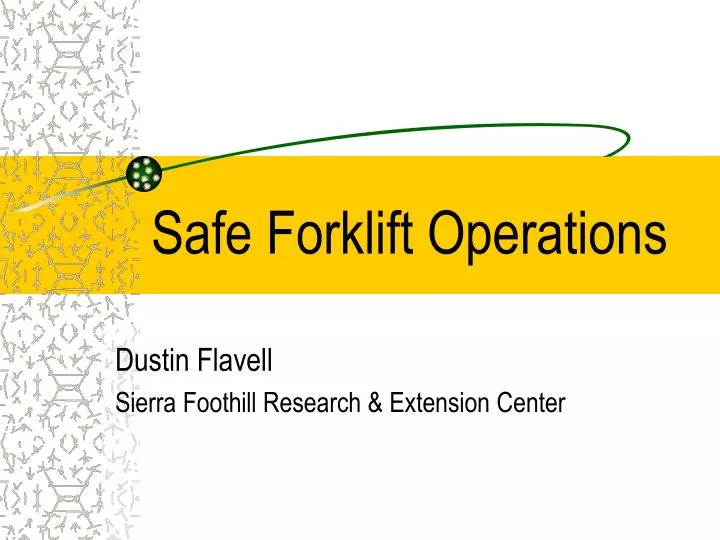 safe forklift operations