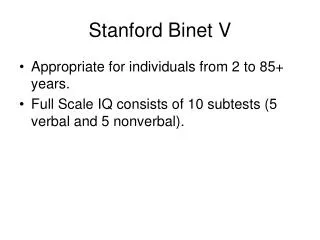 Stanford Binet V