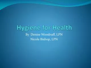 hygiene for health