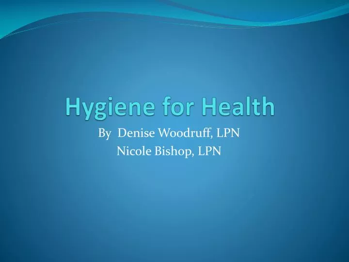 hygiene for health