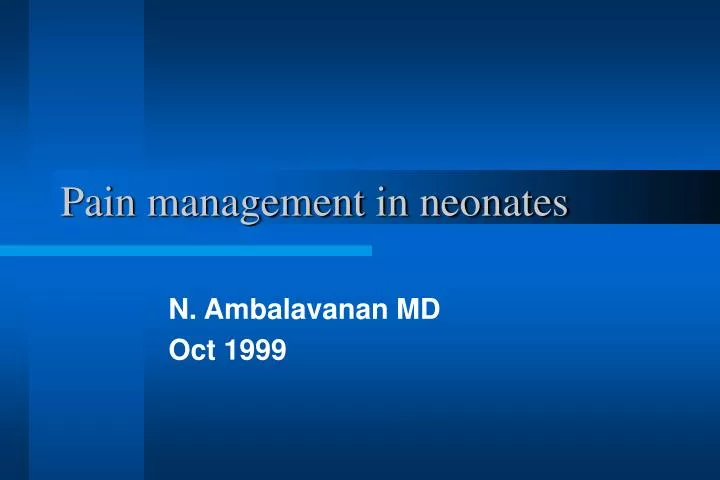 pain management in neonates