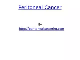 Peritoneal Cancer