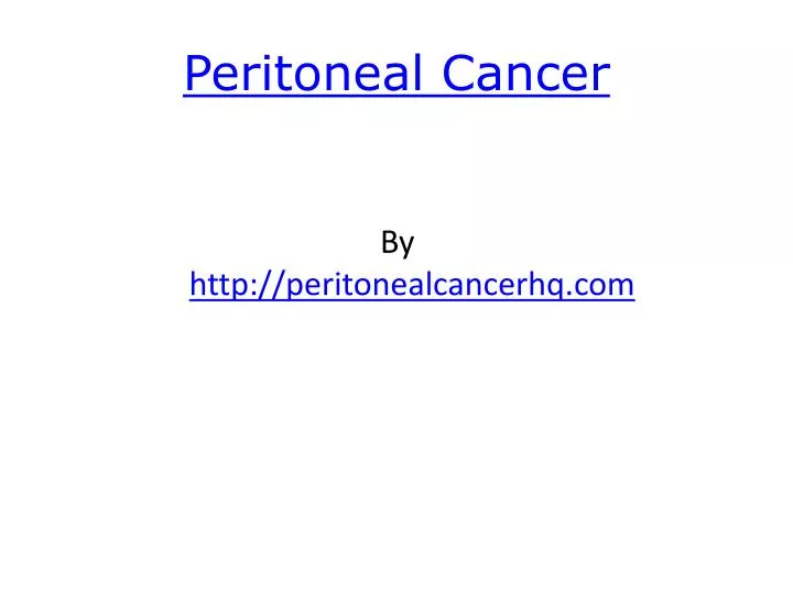 peritoneal cancer