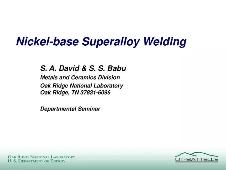 nickel base superalloy welding