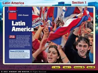 Preview Starting Points Map: Turmoil in Latin America Main Idea / Reading Focus Trends in Latin America The Cuban Revolu