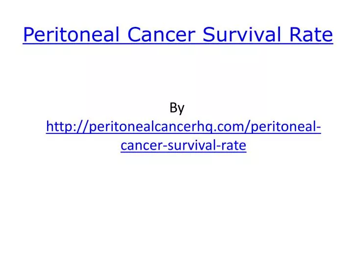 peritoneal cancer survival rate