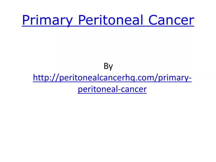 primary peritoneal cancer