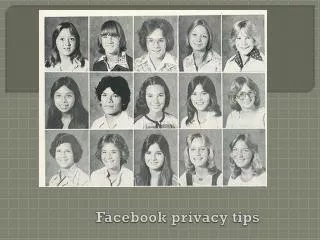 Facebook privacy tips