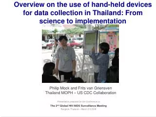 Overview on the use of hand-held devices for data collection in Thailand: From science to implementation