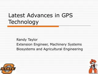 Latest Advances in GPS Technology