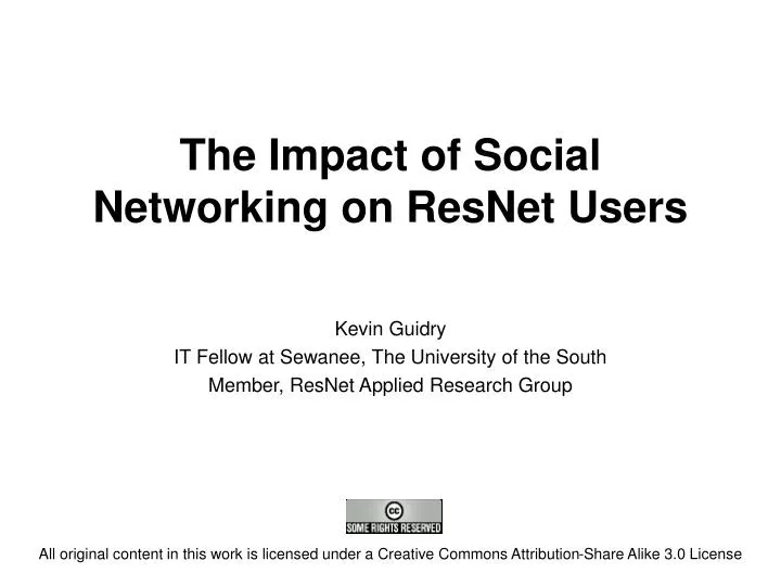 the impact of social networking on resnet users