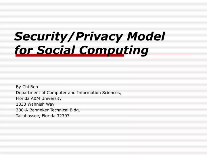 security privacy model for social computing