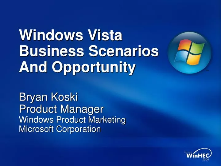 windows vista business scenarios and opportunity
