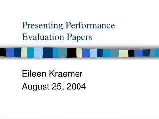 Presenting Performance Evaluation Papers