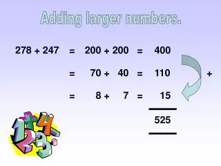 Adding larger numbers.