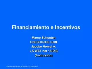 financiamiento e incentivos