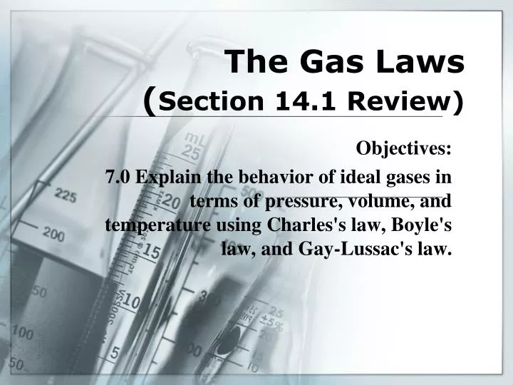 the gas laws section 14 1 review