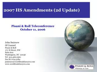 2007 HS Amendments (2d Update)