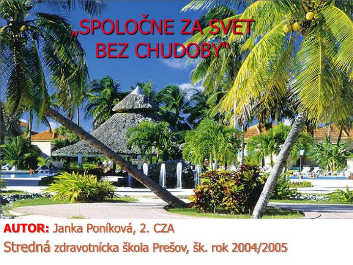 spolo ne za svet bez chudoby