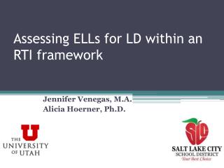 Assessing ELLs for LD within an RTI framework