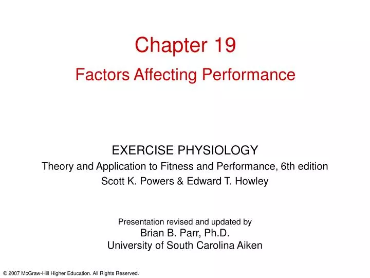chapter 19 factors affecting performance