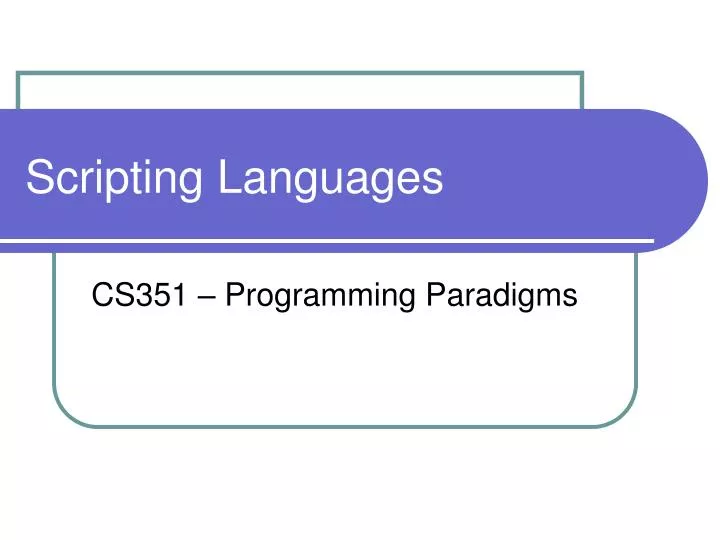 scripting languages