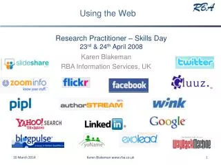 Research Practitioner – Skills Day 23 rd &amp; 24 th April 2008
