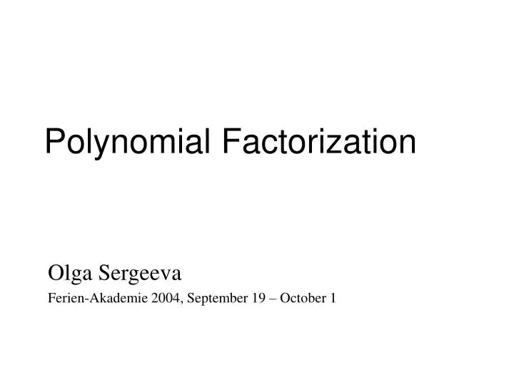 polynomial factorization