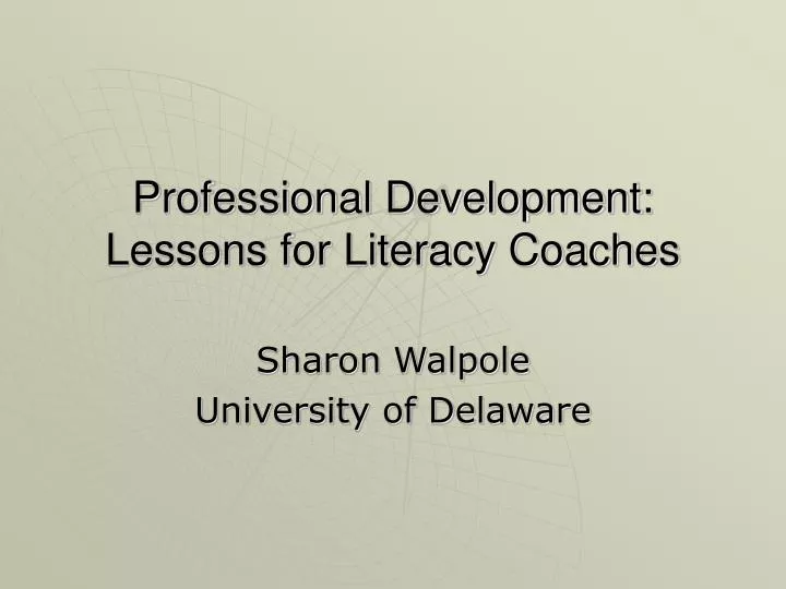 professional development lessons for literacy coaches