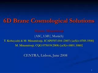 6D Brane Cosmological Solutions