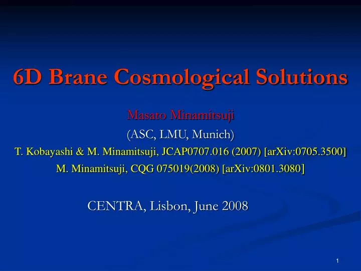 6d brane cosmological solutions