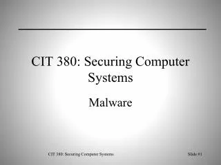 CIT 380: Securing Computer Systems